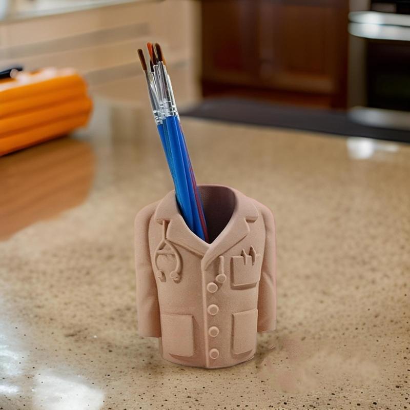 Multipurpose Doctor Apparel Shaped Silicone Mold for Resin Art Projects Desktop Pen Holder Mould Jewelry Making Tool