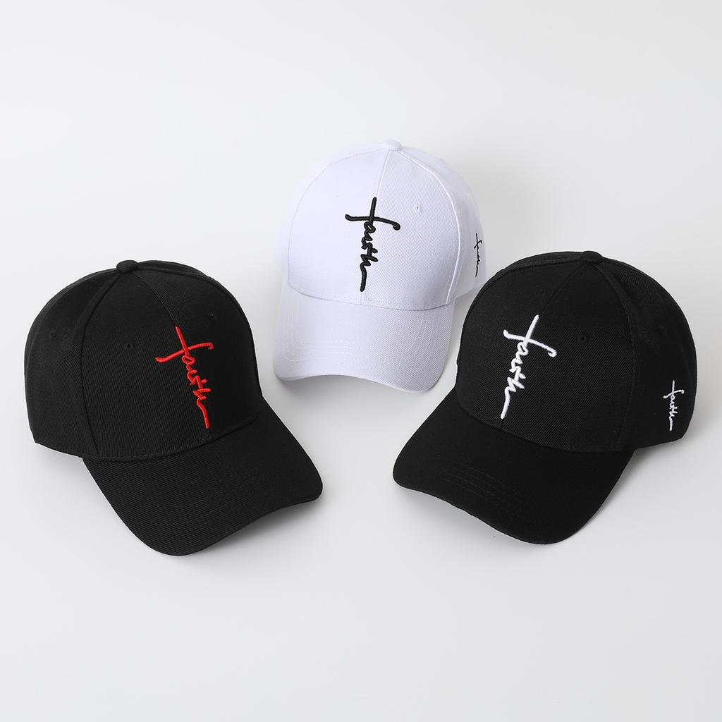 Cross Embroidery Hat Spring And Summer Outdoor Travel Shade Sun Hat Leisure Sports Baseball Cap