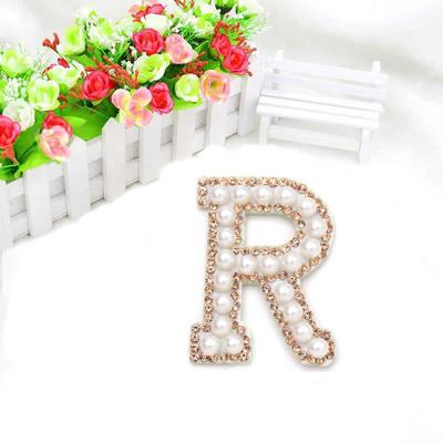 Adhesive English Ornament Sticker Letter Cloth Sticker Clothing Ornament Gold Rhinestone