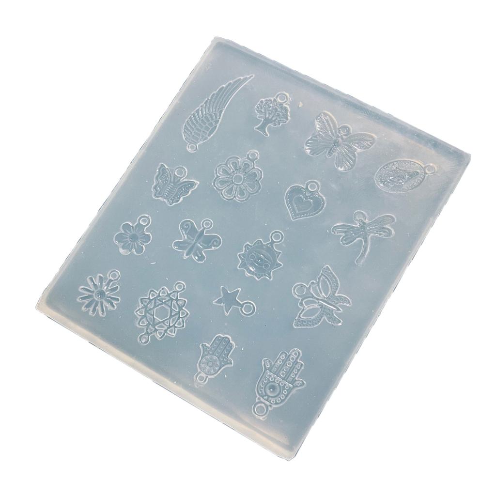 Flower Heart Charm Silicone Mold for DIY Necklace Jewelry Making Keychain Ornaments Handmade Butterfly Pendant Resin