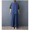 DIMANAF 2026 Plus Size Pants Suits Women Sets Suits Vintage Loose Tops Shirts Long Pants Cotton Casual Clothing Summer