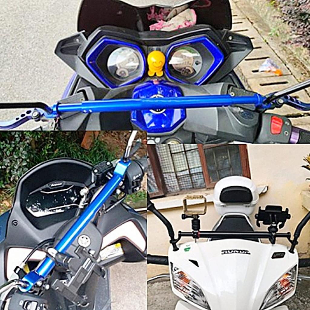 heizi Motorcycle Smartphone Holder Mounting Bar Handle Clamp Bar Universal Scooter Mirror Mount Extendable Length Adjustable (Black)