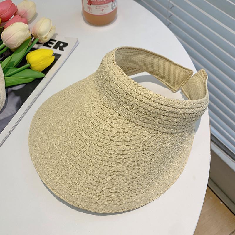 Women Summer Straw Woven Sun Hat With Big Brim And Uv Shield For Beach Outdoor
