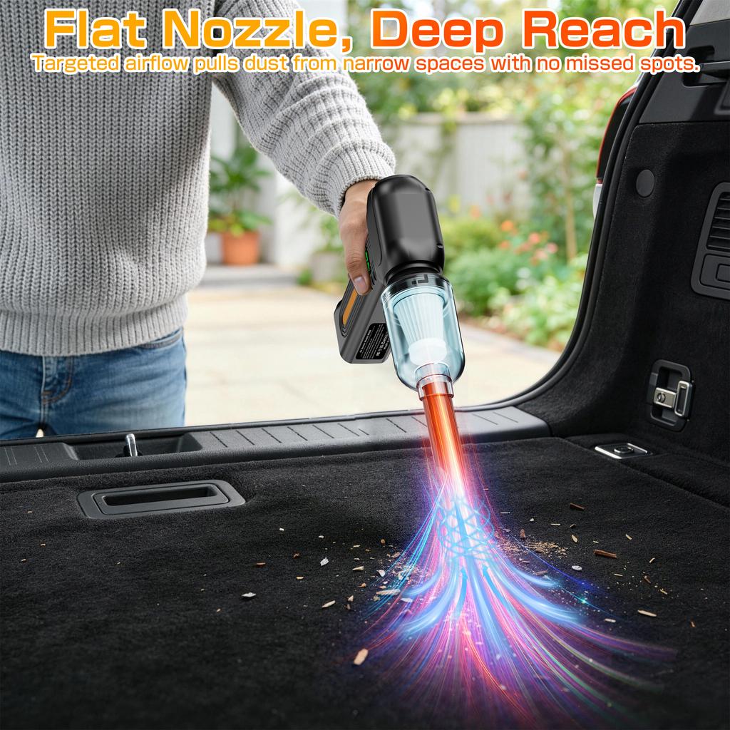 5 Gears Adjustable Jet Fan Multi Outlet Nozzles Strong Blowing Electric Air Duster Car Snow Removal Type-C Charging 90000RPM Turbo Blower Cordless