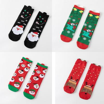 Élan Neige Femmes Hommes Sapin de Noël Automne Hiver Coton Long Chaussette Happy Socks Chaussettes de Noël