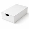 White Organizer Container with a Pull-out Drawer for Jewelry and Cables