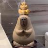 Meditation Incense Burner Capybara Mosquito Coil Holder with Tray Ornaments for Small Medium-sized Pan Incense, Home Decoration