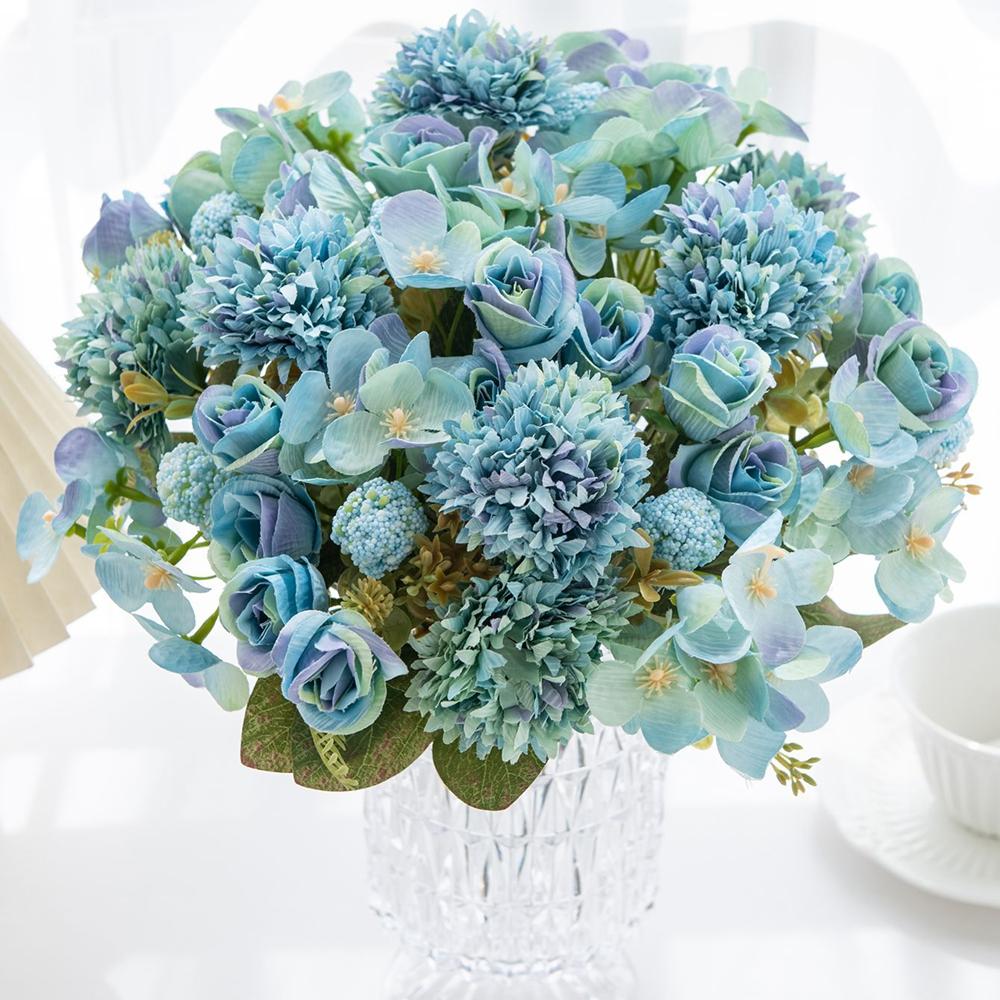1/3pcs Artificial Flowers Ball Chrysanthemum Rose Wedding Home Room Table Decor Wreath Bridal Bouquet Table Arrangement Diy Gift