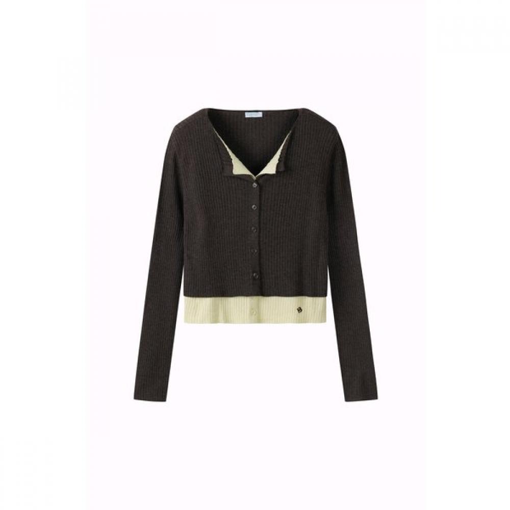 Benetton Women Rib Slim Knit Cardigan Bakcf1641