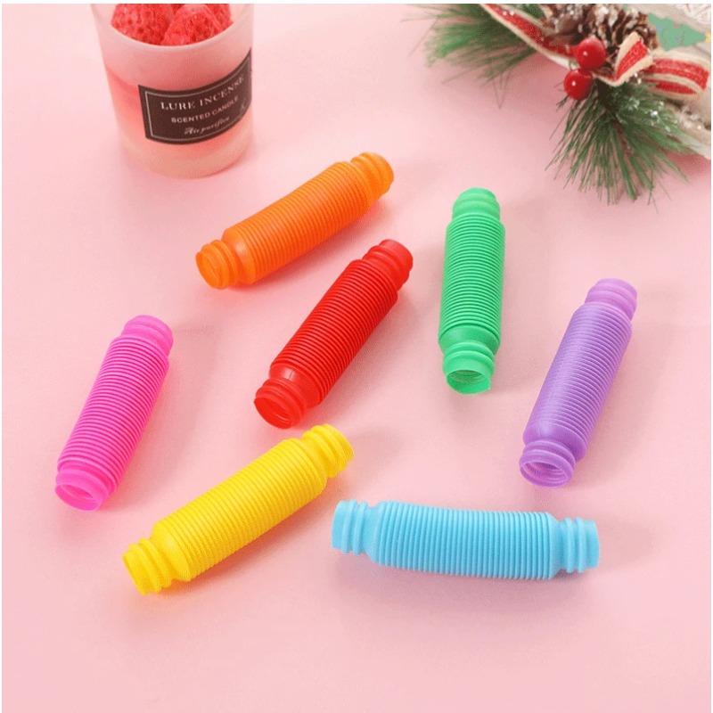 20 Stück Mini bunte Pop-Röhren Fidget Sensorik Antistress Spielzeug für Kinder Geburtstagsfeier Mitgebsel Pinata Füllung Goodie Bag