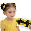 Aylhfo Girls' Spring 2pcs Colorful Flower Wig Scrunchies/Cute Bohemian Style Fabric Flower Wig Ponytail Hair Ties