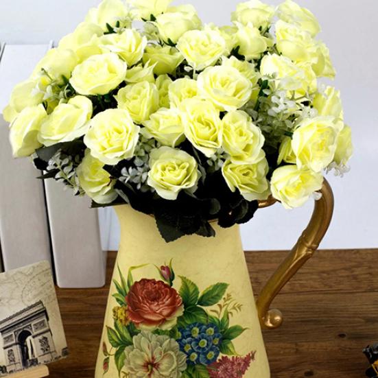 12 Head Artificial Fake Rose Flower Wedding Party Bridal Bouquet Home Room Decor