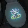 Glow-In-The-Dark Cute Elephant Toilet Sticker Self-Adhesive Removable Decal For Car Bedroom Living Room Toilet Seat Lid