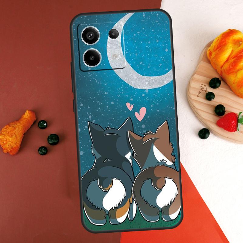 Cartoon Corgi Dog Case For Xiaomi Redmi Note 14 13 Pro 9 10 11 12 Pro 10S 11S 12S Redmi 14C 13C 10C 12C Coque