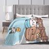 Bear Cartoon Cute Bubu Dudu Blanket Flannel  Winter  Portable Soft Throw Blankets for Home Couch Bedding Throws