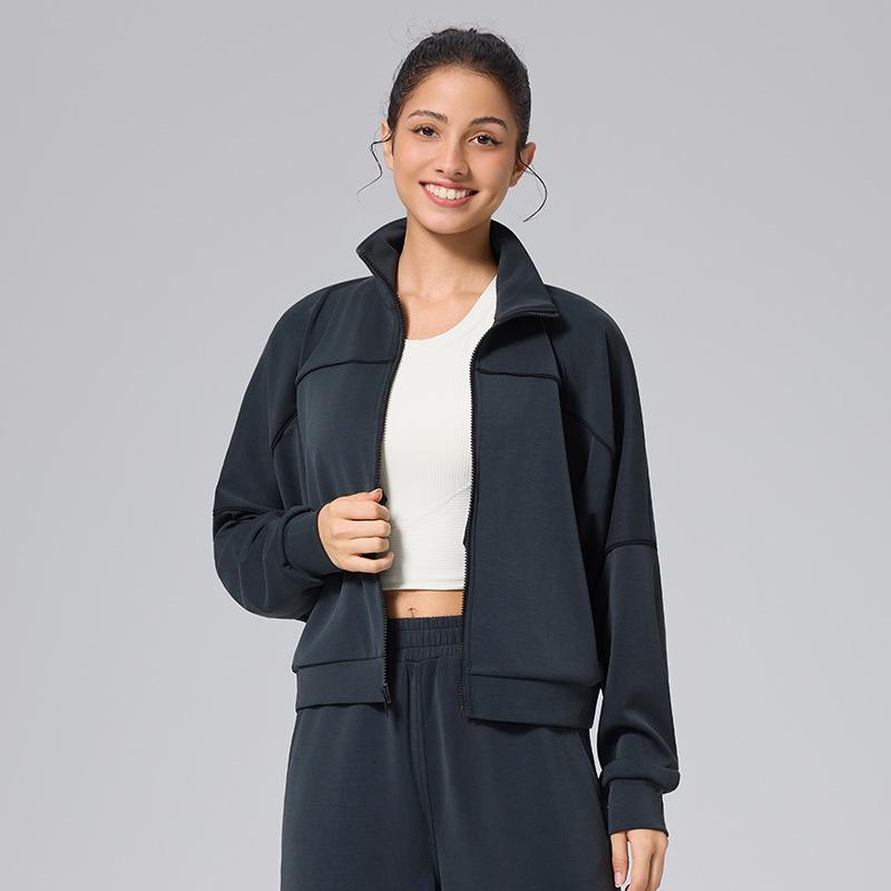 

Women s High-End Autumn Windproof Fitness Jacket with Stand Collar and Long Sleeves for Yoga and Sports. M