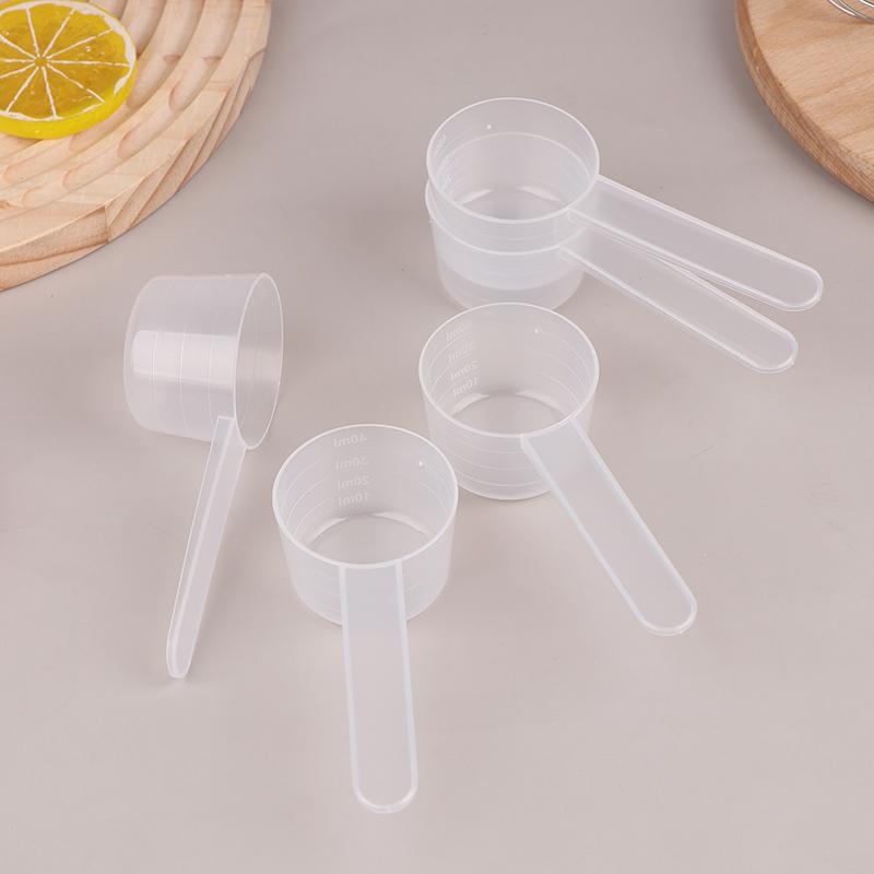 10Pcs 40Ml 20G Flat Bottom Graduated Measuring Spoon With Scale Transparent Plastic Kitchen Baking Measuring Spoon Tableware