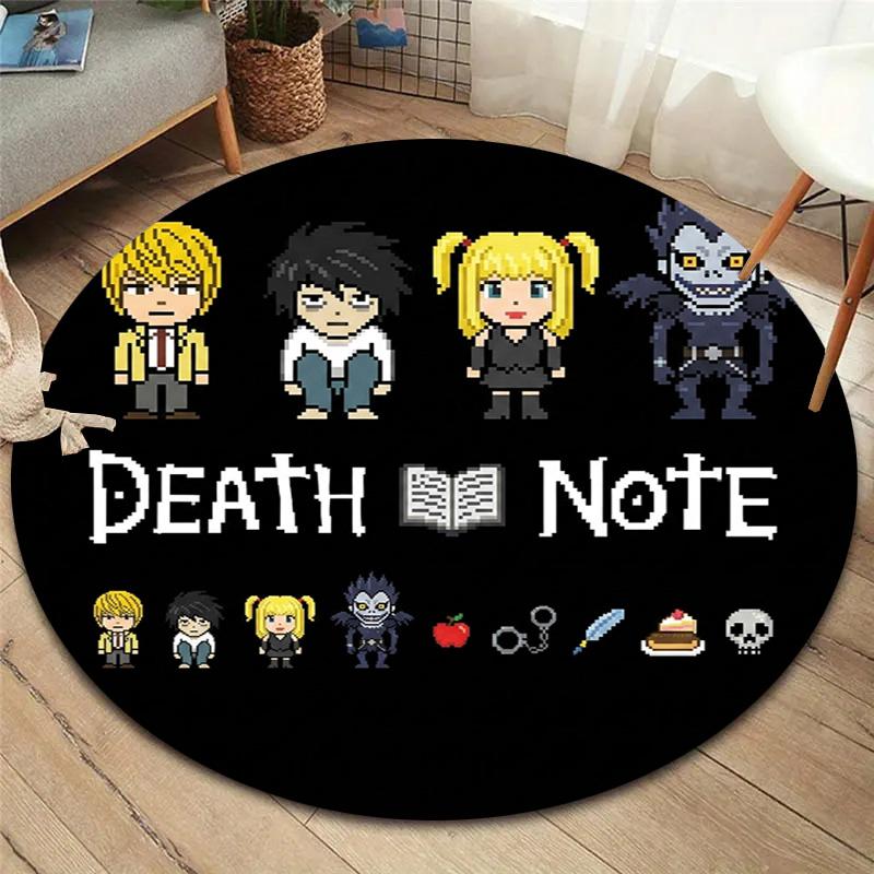 Death Note Round Area Rug Carpet Rug For Living Room Bedroom Sofa Playroom Decor Nonslip Floor Mat