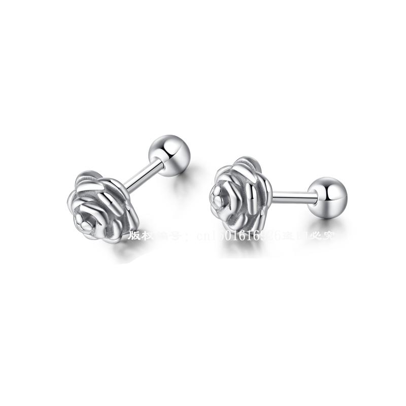 Cercei Stud Noi Floare Trandafir Negru Turnare Oțel Inoxidabil Culoare Cupru Pentru Femei Neobișnuit Exquisit Zircon pentru Corp