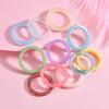 Koreanisches buntes transparentes Harz Acryl Ring Set für Damen Trendiger geometrischer dünner runder Ring Hochzeits Schmuck