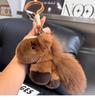 Bag Charm True Rex Rabbit Fur Cutecore Pony Car Keychains Pendant Ianyard Plush Doll Bag Harms Pendant Valentine Dey Gift