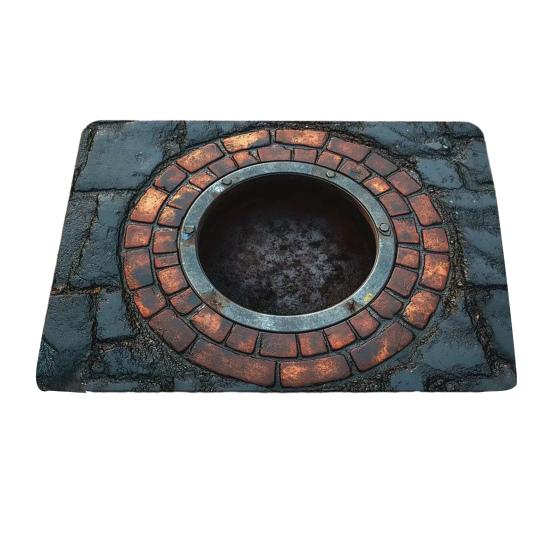 3D Optical Illusion Rug Endless Abyss Floor Mat Depth Manhole Entrance Rug Non-Slip Doormat for Bathroom Living Room Playroom Decoration