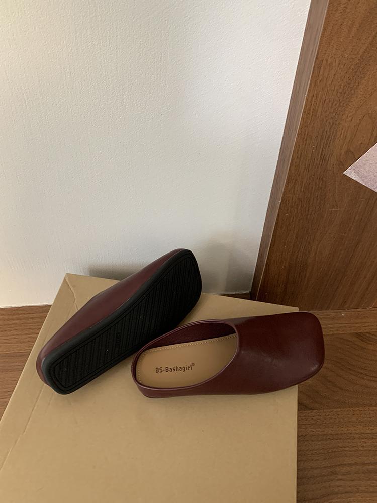 Fashion New 2025 Spring Summer Women Slippers Ladies Square Toe Slip On Ladies Casual Mules Shoes Flat Heel Outdoor Dress Sandal Shoes
