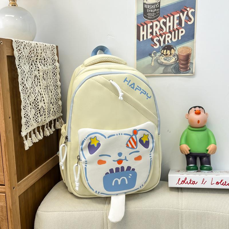 Рюкзак большой вместимости для учеников начальной школы, учеников средней школы, учеников старшей школы, кампусный, милый девчачий рюкзак with pendant