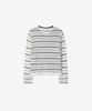 BASIKA Striped Layered Henley Neck Knit (White)