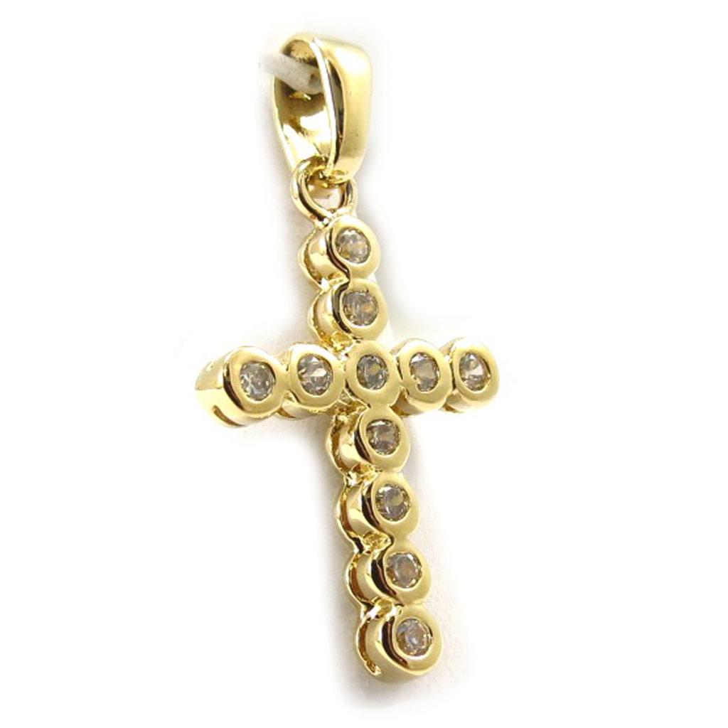 Les Trésors De Lily [K4619] - White Gold Plated 'Purity Cross' Pendant