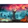 Fundo de Halloween Noite de Terror Lua Cheia Abóbora Caveira Castelo Cemitério Festa de Halloween Adultos Crianças Decoração de Fundo Personalizado
