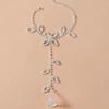 Jewelry Bridal Rhinestone Women'S Instep Chain Rhinestone Niche Design Leaf Beach Finger Anklet Foot Jewelry