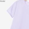 ZANZEA Women Short Sleeve Blouse and Skirts Casual Two Piece Suit Sets