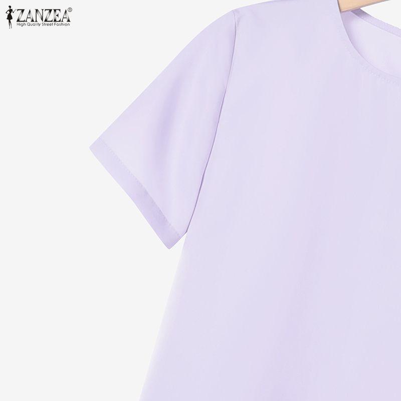 ZANZEA Women Short Sleeve Blouse and Skirts Casual Two Piece Suit Sets