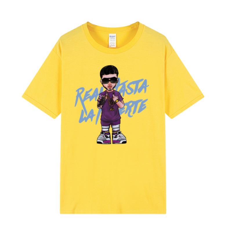 2023 летняя хлопковая футболка унисекс с принтом Anuel AA для пары Real Hasta La Muerte — фото 8