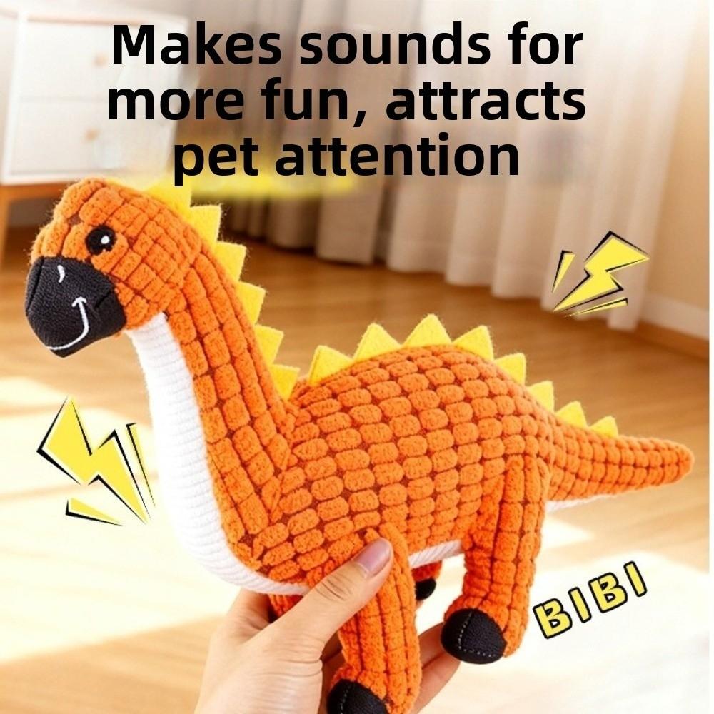 Plush Dog Chew Toys Dinosaur Shape Dog Interactive Toys Puppy Molar Toy  Relieve Boredom