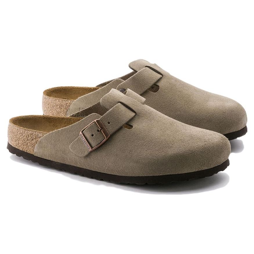 Birkenstock Boston Soft Footbed Taupe Women Sneakers White 560771