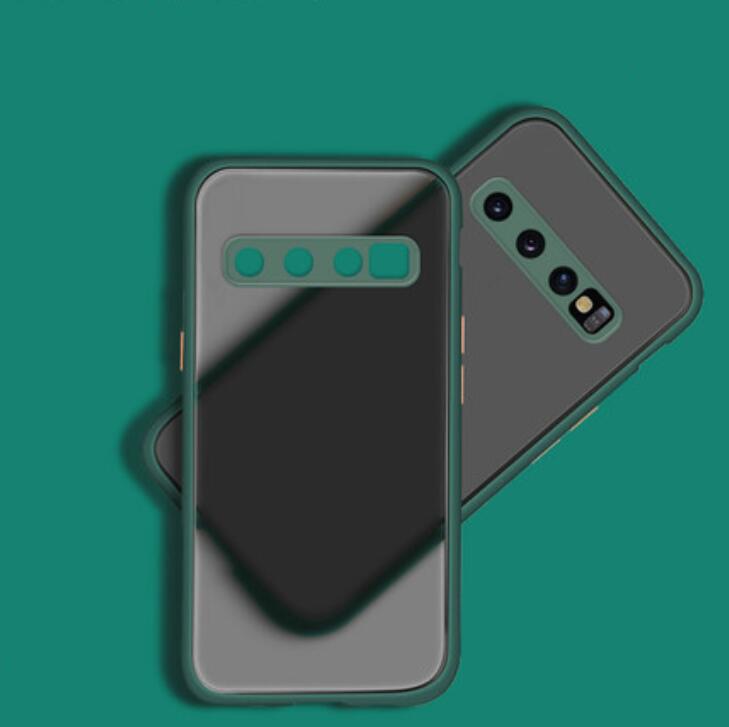 

Силиконовый жесткий чехол для телефона Skin Feel для Samsung Galaxy s10 e s9 s8 plus s10e с контрастной кнопкой, противоударный чехол-бампер s10 plus