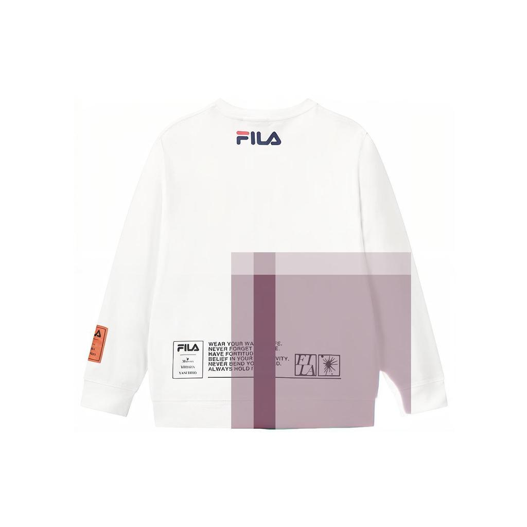 Fila Mihara Yasuhiro Collaboration Logo Round Neck Loose Long Sleeve T-Shirt Men Tops White F71M118207F-WT