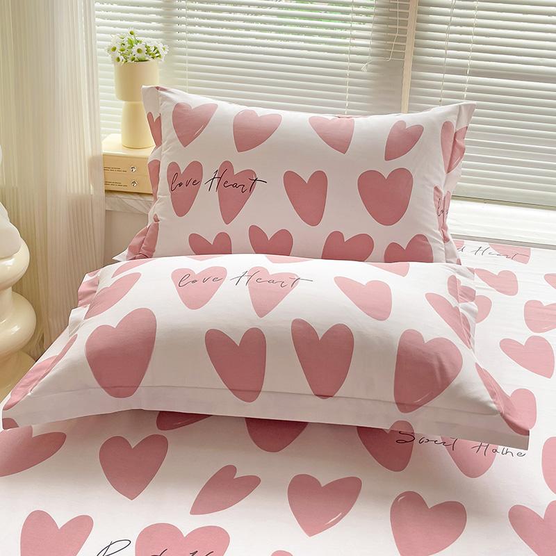 Set Lenzuola Romantiche a Forma di Cuore per Letto Matrimoniale Decorazione per la Casa della Coppia 100% Cotone Biancheria da Letto con Federe Morbido Traspirante Set Biancheria da Letto
