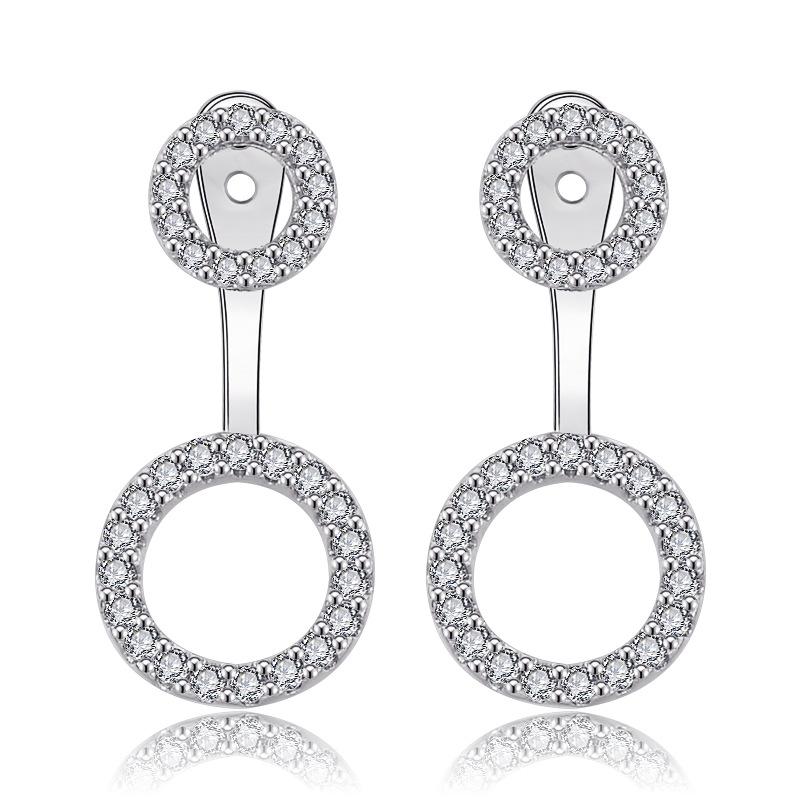 BELLA BOX New Small  Round Earrings With Pure Silver Stud Earrings On The Front And Back Are A Light Luxury Accessory For Women