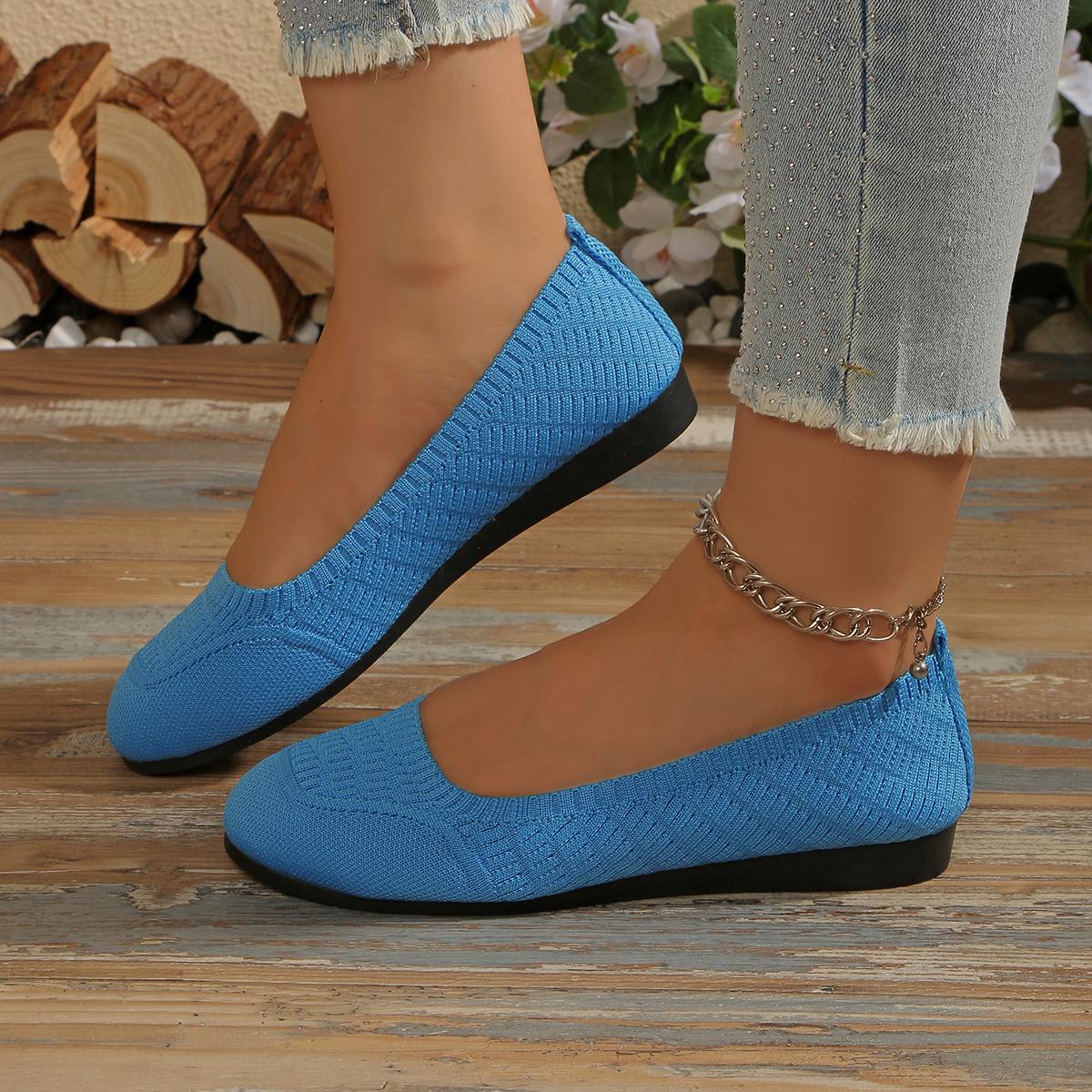 

Fashion 2025 Summer New Women Round Toe Flat Shoes Solid Breathable Mesh Flat Loafers Trend Outdoor Casual Sneakers Zapatos De Mujer 36 синий
