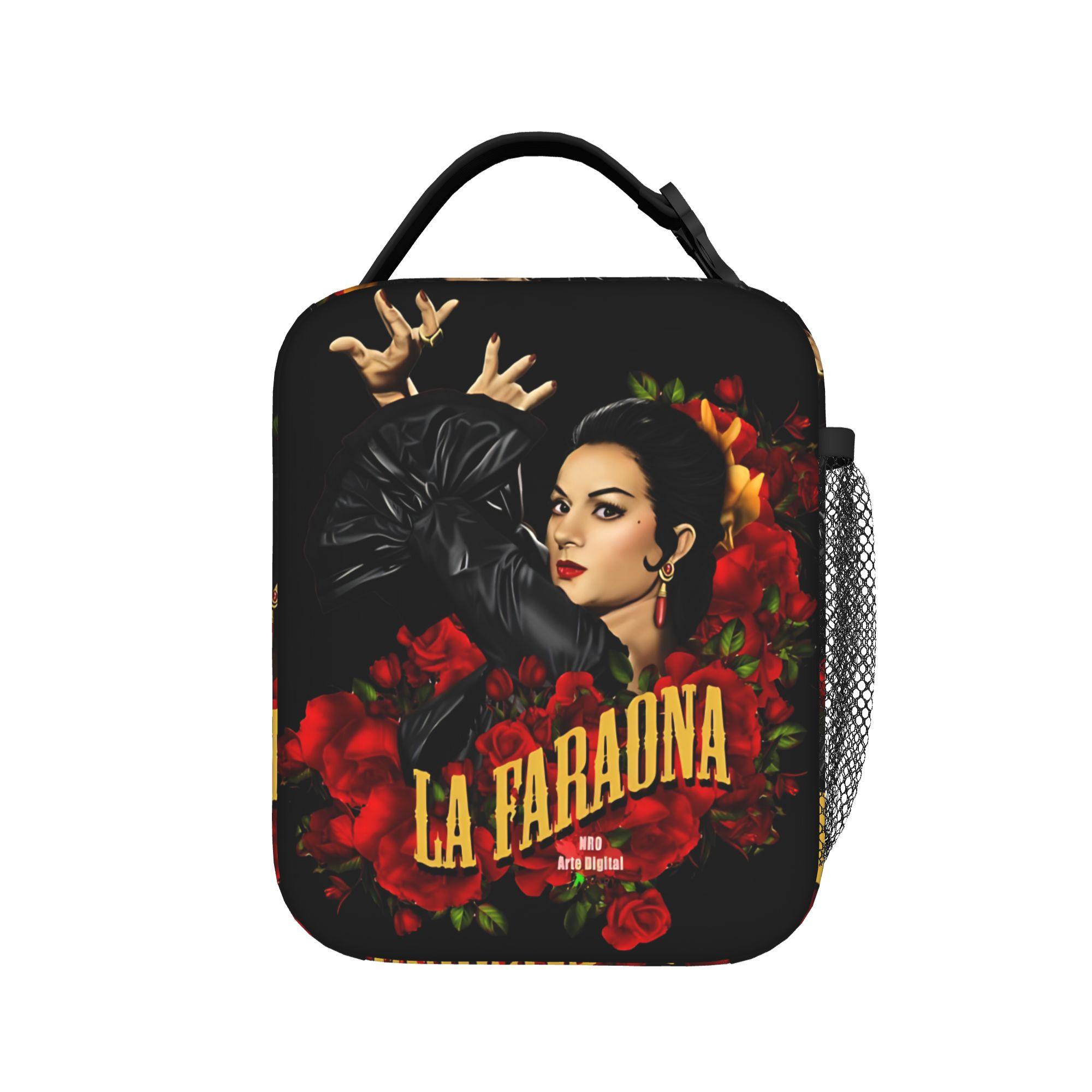 Lola Flores Spanish Dancer  Lunch Bag  Portable Zipper Lunch Box Unisex Travel Print Cooler Bag Funny Oxford Thermal Lunch Bags One Size