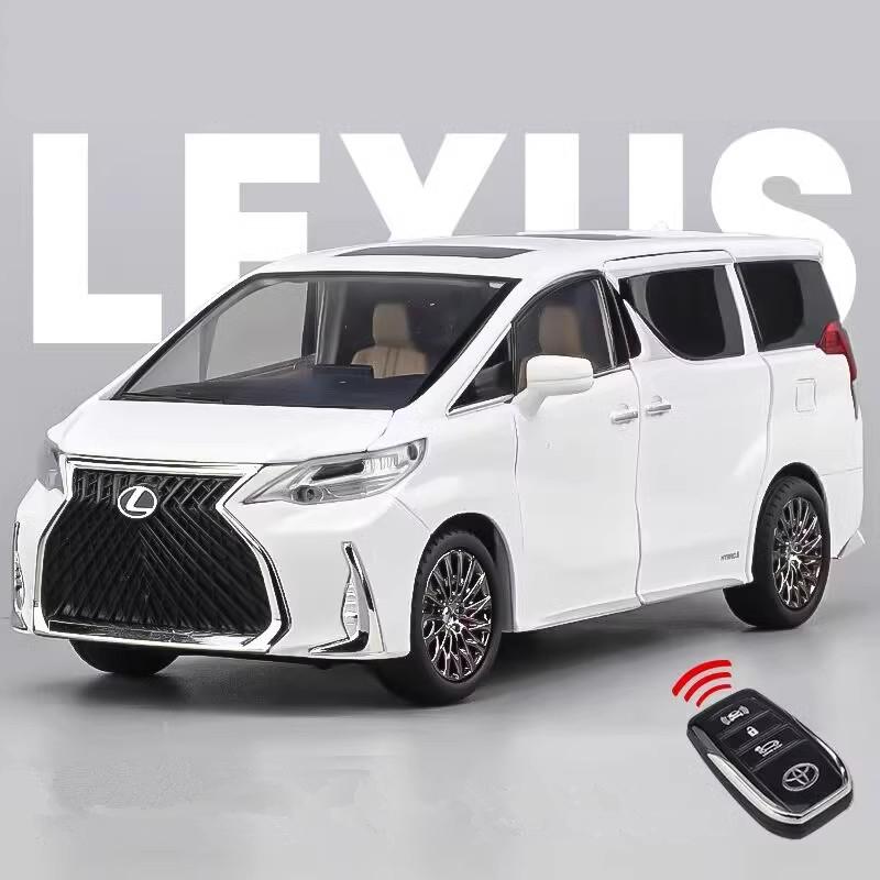 YMT1 1:24 Lexus LM300 MPV Alloy Car Model Diecast Metal Vehicles Car Model High Simulation Sound and Light Children Toy Gift With Key