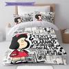 Mafalda Pattern Bedding,Quilt Set Quilt Cover Pillowcase Home Birthday Gift (1 * Duvet Cover + 2 * Pillowcase, Without Core)