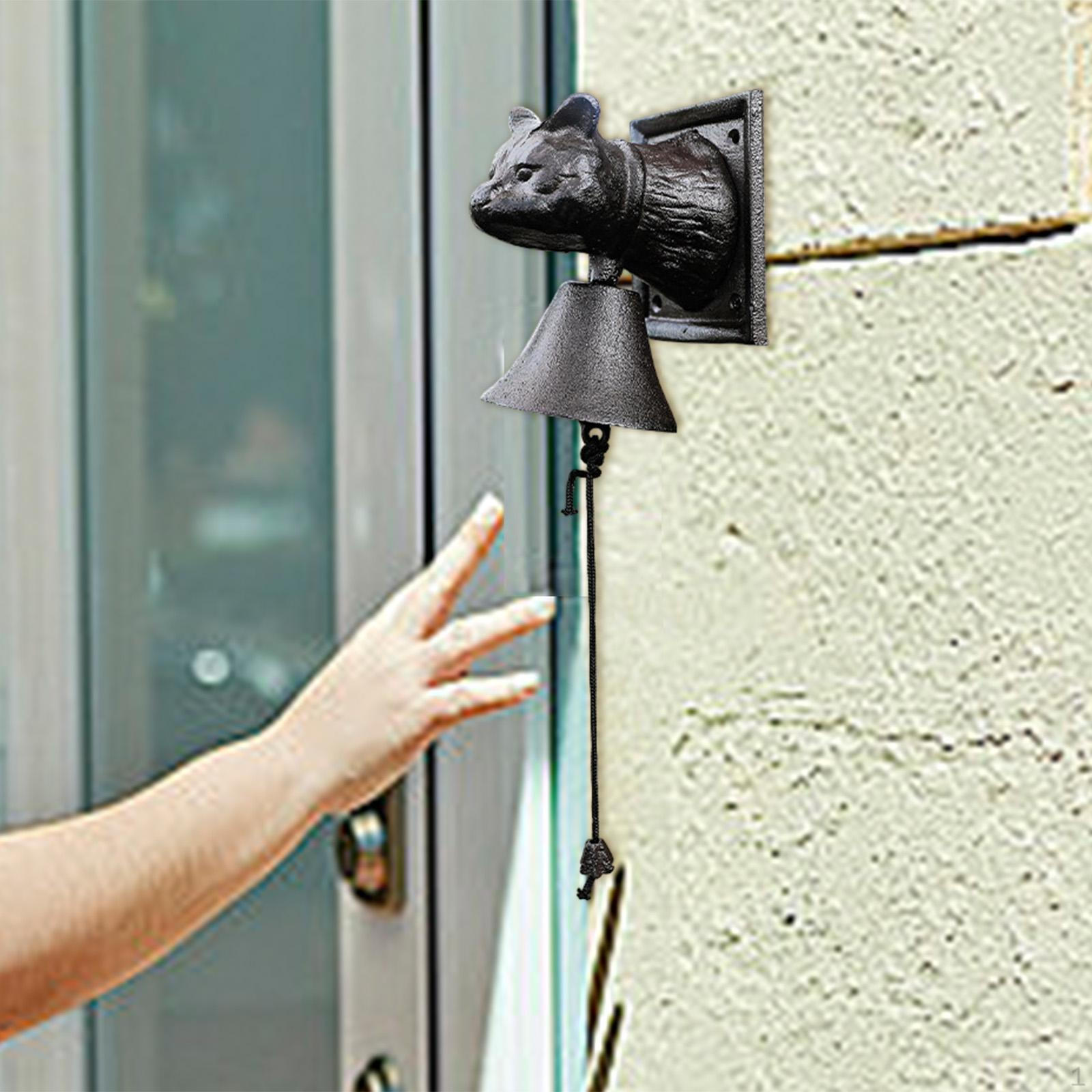 

Деревенский железный дверной звонок, входная дверь, колокольчик в виде головы кошки, настенный декор, ужин для наружной внутренней фермы