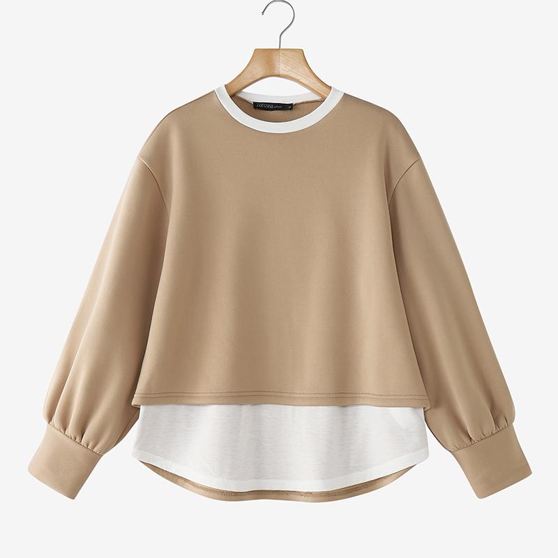 

ZANZEA Women Round Neck Loose Casual Long Sleeve Pullover Tops 2XL хаки