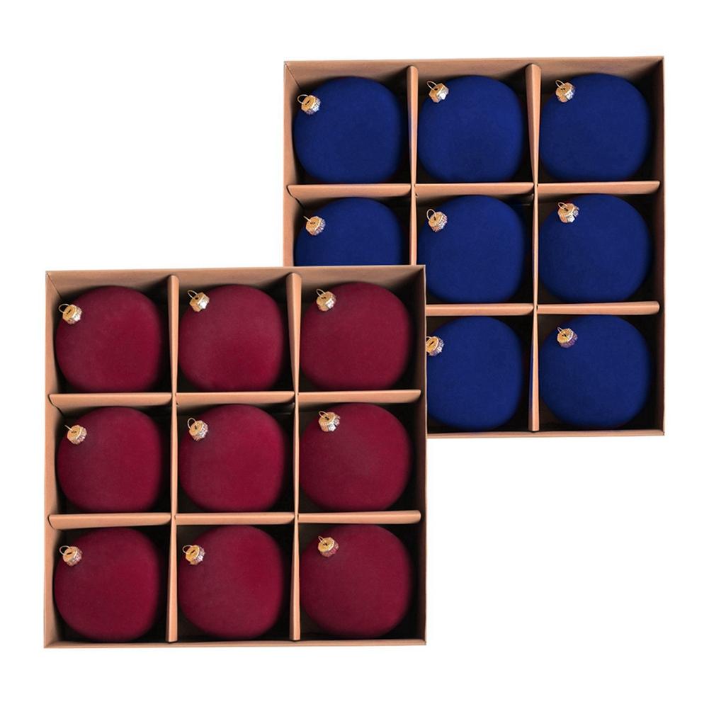 9pcs Flocking Large Size Christmas Balls Xmas Tree Pandent