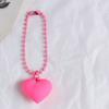 Korean Colorful Heart Keychain Kawaii Candy Color Heart Pendant Silicone Heart Keyring  Bag Hanging