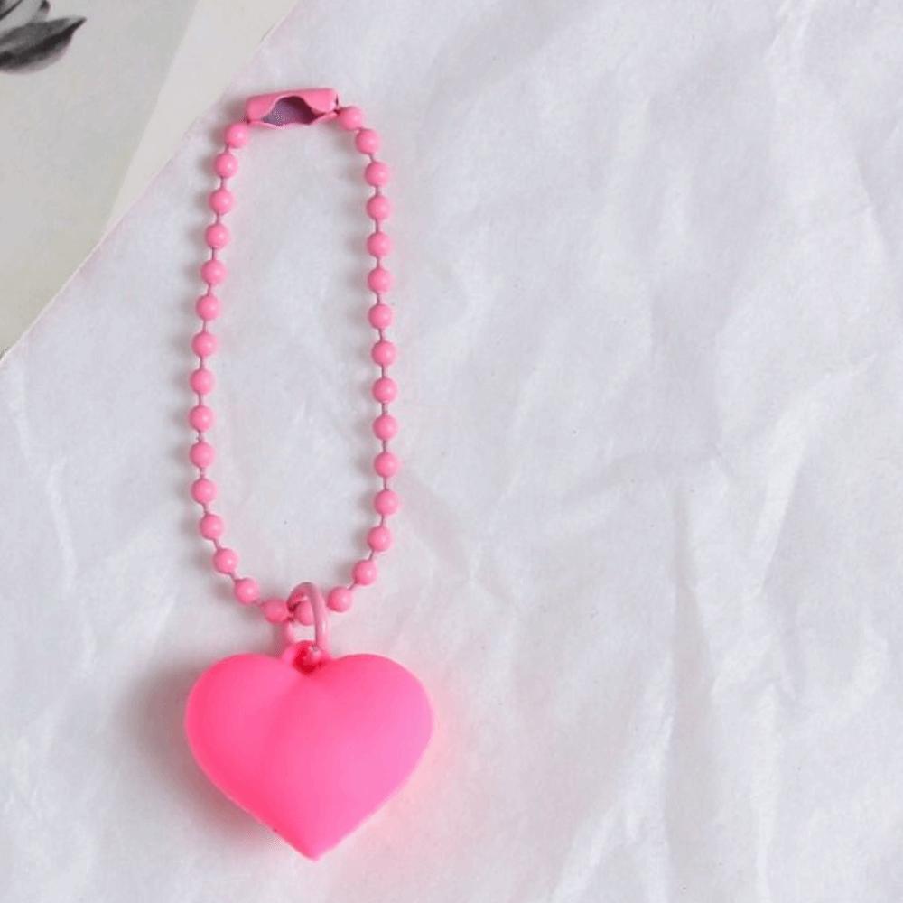 Korean Colorful Heart Keychain Kawaii Candy Color Heart Pendant Silicone Heart Keyring Bag Hanging